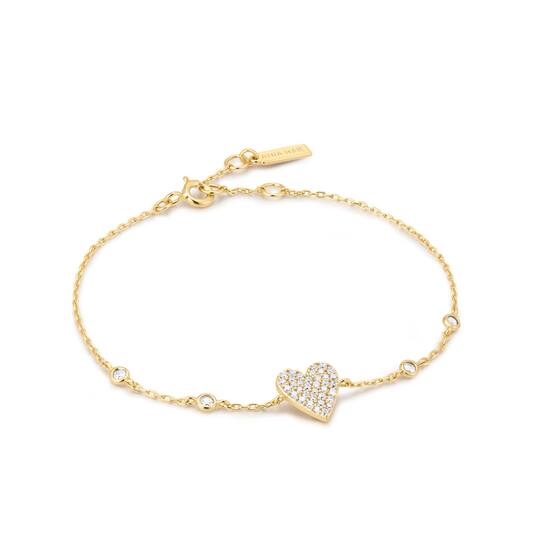  Wanderer - Gliederarmbänder - Silber / 14kt GP - Zirkonia - 18,5cm